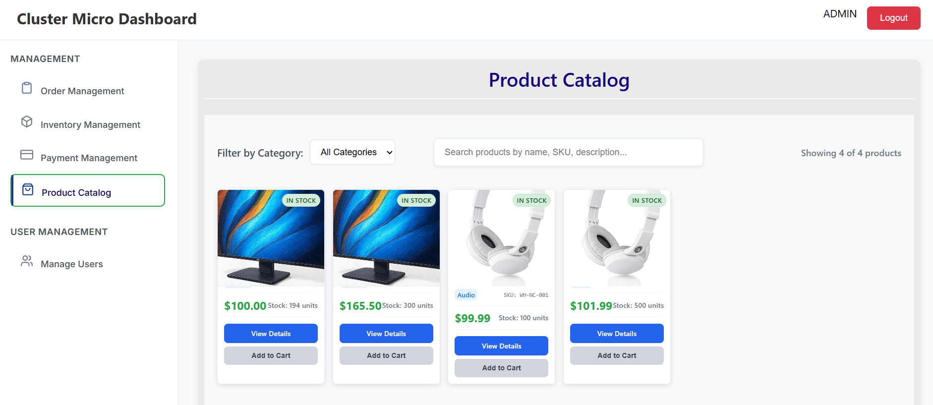 Product Catalog Dashboard